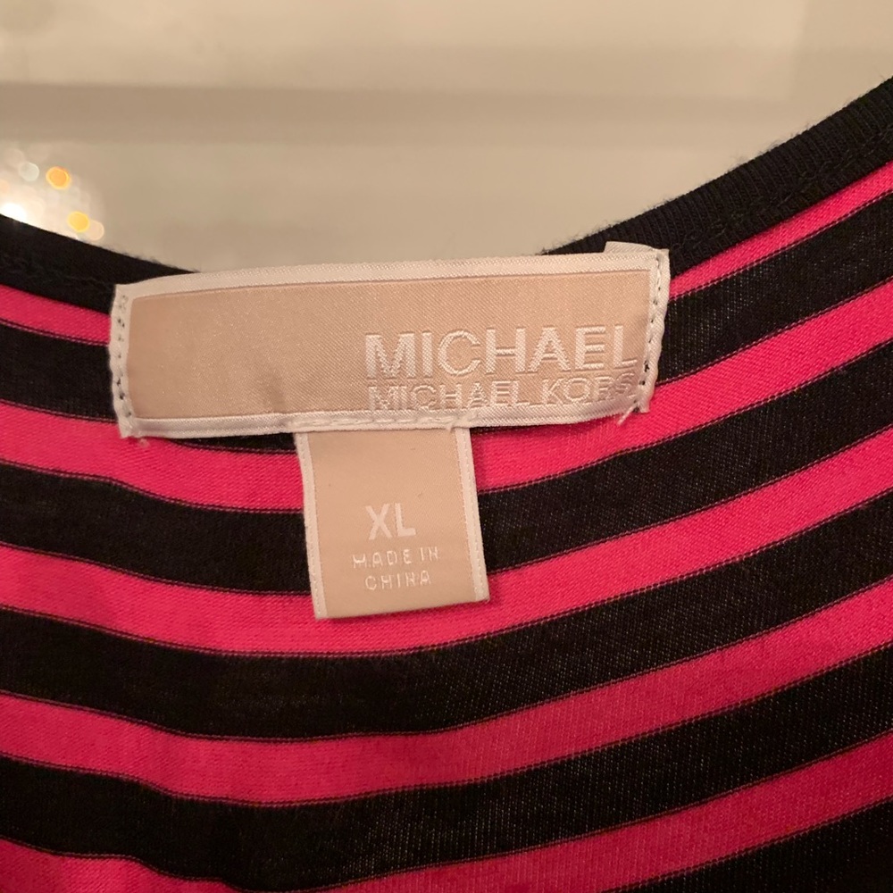 Michael Kors Pink/Black Asymmetrical Hem Dress - Picture 8 of 8